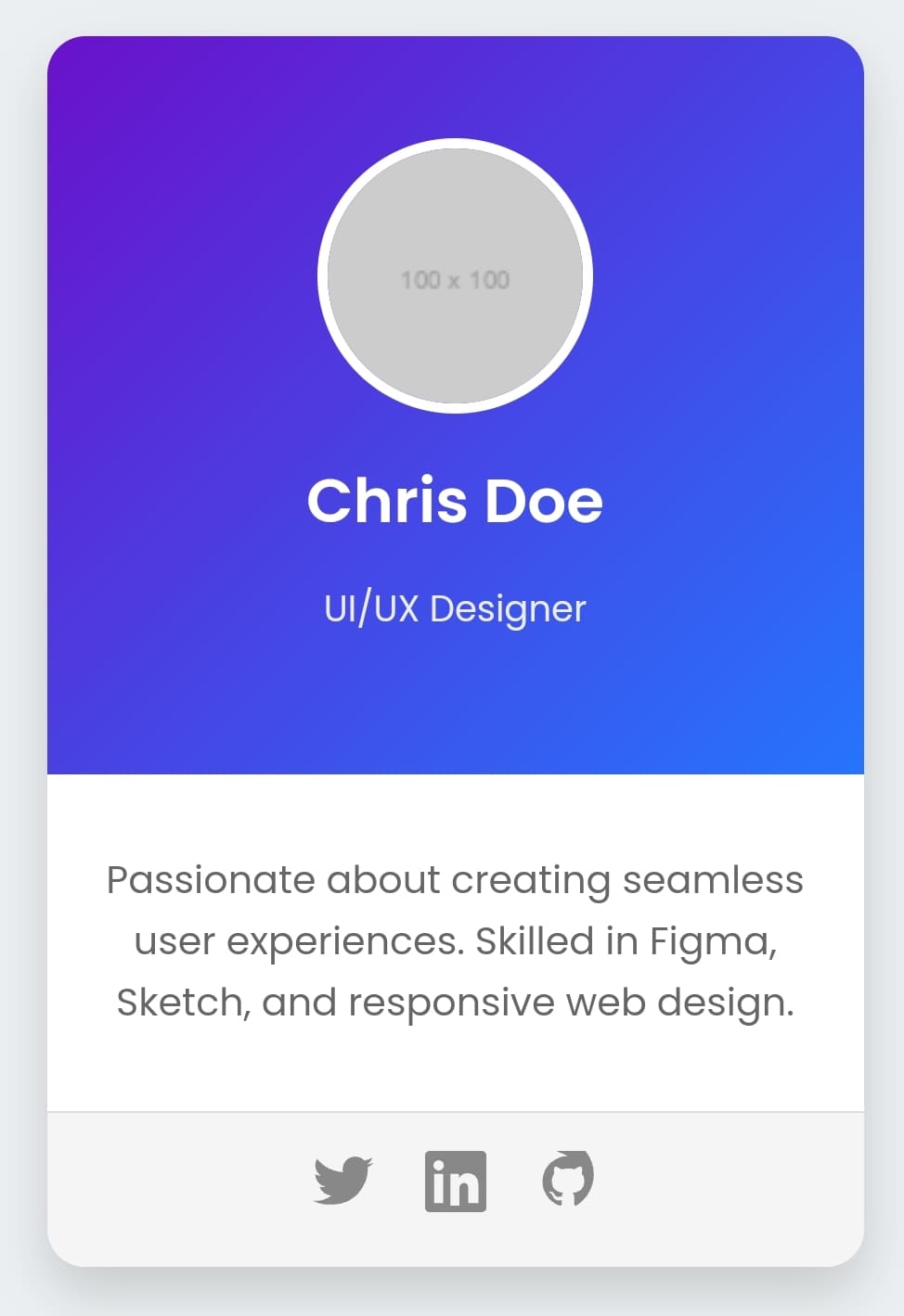 Profile card design&nbsp;